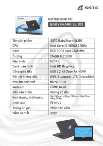 Laptop Notebook SSTC BabyShark SL103